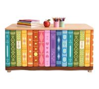 Book Shaped Teacher Desk Skirt - Rainbow Back to School Decor | Table Cover
