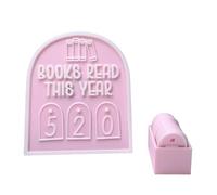Book Shelf Counter, Reading Tracker Ornament, Books Read Display, Modern Acrylic Design Up to 999 Count for Home, Offices, Dorm, Library, Study, Women, Men, 4.72x5.67x1.97 inches