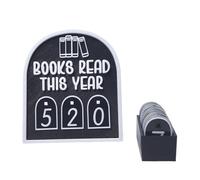 Book Shelf Counter, Reading Tracker Ornament, Books Read Display, Modern Acrylic Design Up to 999 Count for Home, Offices, Dorm, Library, Study, Women, Men, 4.72x5.67x1.97 inches