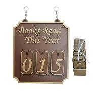 Book Shelf Decor, Bookish Books Read Counter Ornament, Adorable Bookshelf Display Piece, Perfect Tracking Reads Up to 999 for Library, Study, Home Use, 4.25x5 inches, Brown, Pink