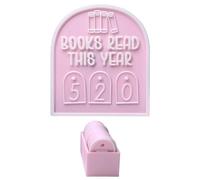 Book Shelf Decor, Counter Display Ornament, Aesthetic Reader Present, Tracks Books Read, Elegant Modern Design, Home Study School Library Dorm Use, 4.72x5.67x1.97 inches White 1 Piece