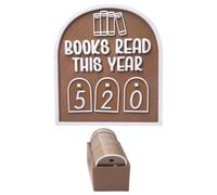 Book Shelf Decor, Counter Display Ornament, Aesthetic Reader Present, Tracks Books Read, Elegant Modern Design, Home Study School Library Dorm Use, 4.72x5.67x1.97 inches White 1 Piece