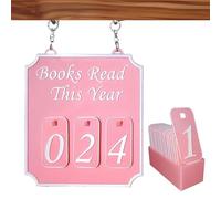 Book Shelf Decor | Personalized Hanging Bookshelf Sign | Counter Books Read This Year Up to 999 Ornament Dacorations for Library Living Room Reader Women Men Home Study