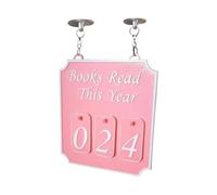 Book Shelf Decor, Stylish Bookish Ornament, Modern Books Read This Year Counter with Numeric Tracker Display, Home Library Accessory for Men Women Living Room Study Reader Space Display, 4.49 inches