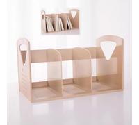 Book Shelf For Bedroom Bookcases For Small Spaces Desktop Bookshelf 7.5x7.9x13.2inch Bookcase Short Bookshelves,Book Display，Large Capacity, Convenient, Stable, Coffee, Pink, Khaki, Yellow(Khaki)