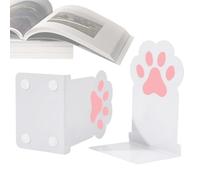 Book Shelf Holder, 2 Pieces Charm, Iron Cat Paw, Modern Decorative, for Bedroom Nursery School Classroom Student Teacher Bookworm Birthday Party Favors Desk Organization Home Office