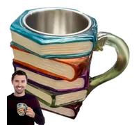 Book Stack Coffee Mug - Poupure de nicelle de boisson, de thé en résine et de tasse de lait | Litté sur la littérature Récipient à boire, Creative Library Coffee tasse, accessoire de bureau uniquee