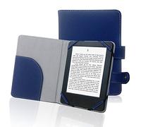 Book Style Litch Étui Housse en Cuir PU pour liseuse électronique Lecteur d'ebook Sony/Kobo/Pocketbook/Nook/Tolino 6", Bleu