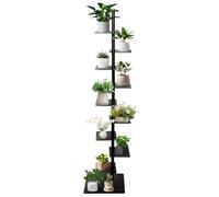 Book Tower Stand, étagère de colonne vertébrale | Bibliothèque élégante non glissante à 9 niveaux | Étagère d'angle de tour de livre vertical pour décorations, cadres photo, petites , rangement