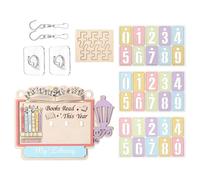 Book Tracker Sign | Wooden Library Decor | Wooden Read Tracker Sign | for Teachers Women Librarians Readers Bookworms Bookshelf Accessories Library Decor