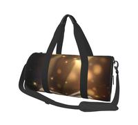 Book Under The Light Sacs de voyage et sacs de sport de grande capacité avec poignées en forme d'anneau sur le dessus, sacs à main et sacs à bagages ronds peuvent être utilisés par les hommes et les