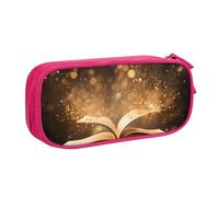 Book Under The Light Trousse à crayons avec fermeture éclair lisse, grande trousse à crayons portable, trousse de rangement pour fournitures scolaires, trousse de maquillage, rose, Taille unique,