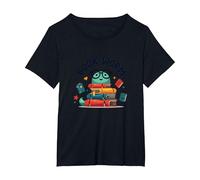 Book Worm Cute Reading Lover Bookworm Literary T-Shirt, Femme Grandes Tailles, Noir, 3X