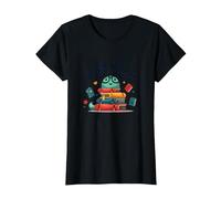 Book Worm Cute Reading Lover Bookworm Literary T-Shirt, Femme, Noir, S