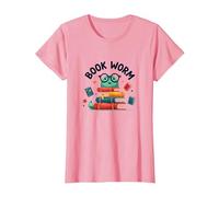 Book Worm Cute Reading Lover Bookworm Literary T-Shirt, Femme, Rose, M