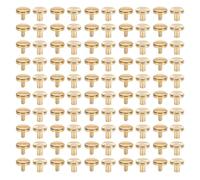 Bookbinding Rivets Brass Flat Head Slot Screws 50Pcs Set for Leathercraft DIY Projects Decorative Rivet Studs for Handbags Belts Wallets Clothing Shoes Hats Christmas Gifts (10x6mm)