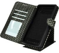 Etui Smartphone Universel Housse Coque Portefeuille M Noir Support + Miroir