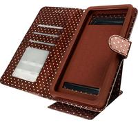 Bookcover universel pour smartphones taille XL Fonction stand + miroir - Marron