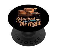Booked for the Night Reading Cozy Book Lover Gift PopSockets PopGrip Adhésif