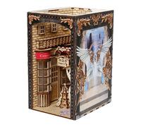 Bookend Bookshelf Insertion Decor, Kit,Kit Booknook Puzzle 3D Décoration décorative d'étagère en bois pour anniversaire Nouvel An