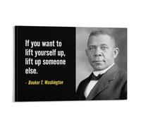 Booker T. Washington Poster mural avec citations inspirantes pour décoration d'intérieur 50 x 75 cm