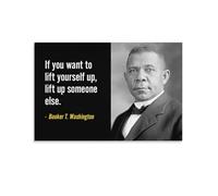 Booker T. Washington Poster sur toile avec citations inspirantes Décoration murale moderne 40 x 60 cm