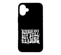 Bookish Burned Out But Still Reading Retro Book Club Coque pour iPhone 16 Plus