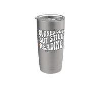Bookish Burned Out But Still Reading Retro Book Club Gobelet isotherme en acier inoxydable double paroi