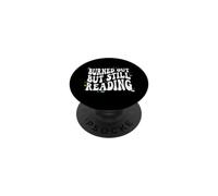 Bookish Burned Out But Still Reading Retro Book Club PopSockets PopGrip Adhésif
