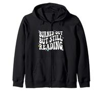 Bookish Burned Out But Still Reading Retro Book Club Sweat à Capuche