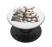 Bookish Easter Bunny Reading Book Every Bunny Loves to Read PopSockets PopGrip Adhésif
