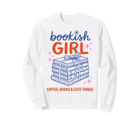 Bookish Girl Book Lover Coffee Books Cute Reading Aesthetic Sweatshirt