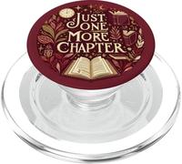 Bookish Reading Book Lover Dark Red Just One More Chapter PopSockets PopGrip pour MagSafe