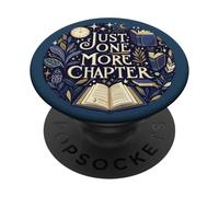 Bookish Reading Book Lover Navy Blue Just One More Chapter PopSockets PopGrip Adhésif