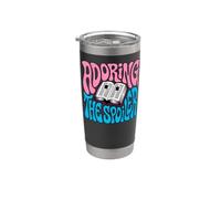 Bookish Retro Reader Adoring The Spoiler Graphic Gobelet isotherme en acier inoxydable double paroi