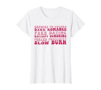 Bookish Romance Tropes Book Club Reader Spicy Book Lover T-Shirt Graphique avec Valeur, Femme, Blanc, XL