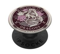 Bookish You Had Me At Dragons Book Lover Reading Dragon PopSockets PopGrip Adhésif