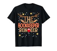 Bookkeeper Renne de Noël drôle de Comptable T-Shirt Graphique avec Valeur, Homme, Noir, M