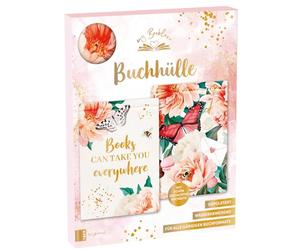 Booklove Housse de livre claire : housse de livre (19,7 x 27,8 cm) rembourrée et imperméable pour tous les formats courants à couverture rigide avec marque-page assorti