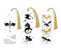 Bookmark de la quatrième aile, 3pcs 2x5, 9 pouces Rectangle Bookmarks acryliques avec gland, Bookmark Dragon transparent, signets résidus pour les cadeaux d'amant de livres Dragon