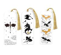 Bookmark Dragon, 3PCS Acrylique Bookmarks Dragon 2x5.9 avec Tassel Transparent for Book Lovers Gifts, Fourth Wing Bookmark