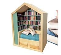 Booknook Kit Booknook - Puzzle pour bibliothèque | monde fait à la main en bois, artisanat créatif, petite bibliothèque, décoration en bois pour salon chambre à coucher