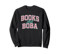 Books and Boba Design Cozy Reading Aesthetic Book Lover Boba Sweatshirt