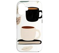 Books and Coffee Mug Book Lover Reading Fall Leaves Bookish Coque pour iPhone 16