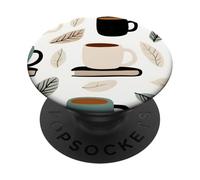 Books and Coffee Mug Book Lover Reading Fall Leaves Bookish PopSockets PopGrip Adhésif