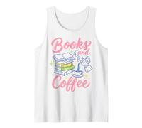 Books and Coffee Reading Lover Bookish Cafe Aesthetic Débardeur