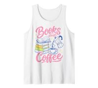 Books and Coffee Reading Lover Bookish Cafe Aesthetic Débardeur