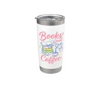 Books And Coffee Reading Lover Bookish Cafe Aesthetic Gobelet isotherme en acier inoxydable double paroi