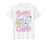 Books and Coffee Reading Lover Bookish Cafe Aesthetic T-Shirt