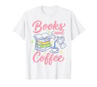 Books and Coffee Reading Lover Bookish Cafe Aesthetic T-Shirt